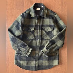 HEDGE - Olive Green& Black Plaid Shacket